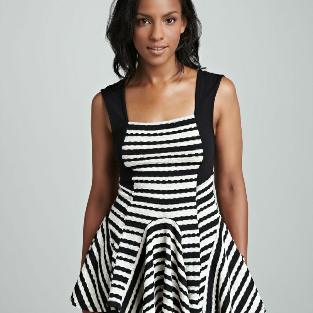 Free People Striped Peplum Top